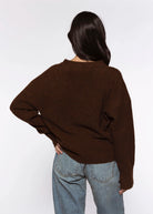 swatch_Brown v neck cardigan sweaters