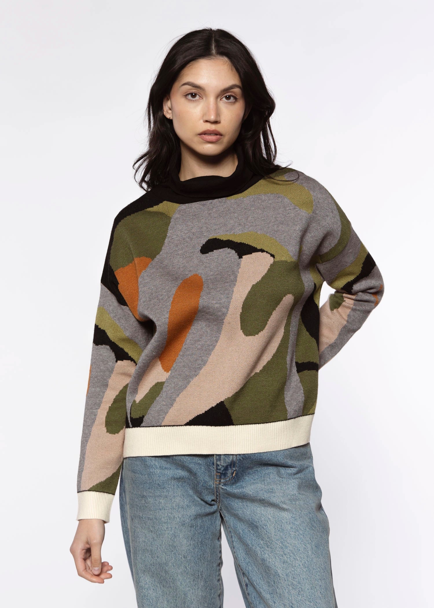 swatch_Multi print mock neck sweater