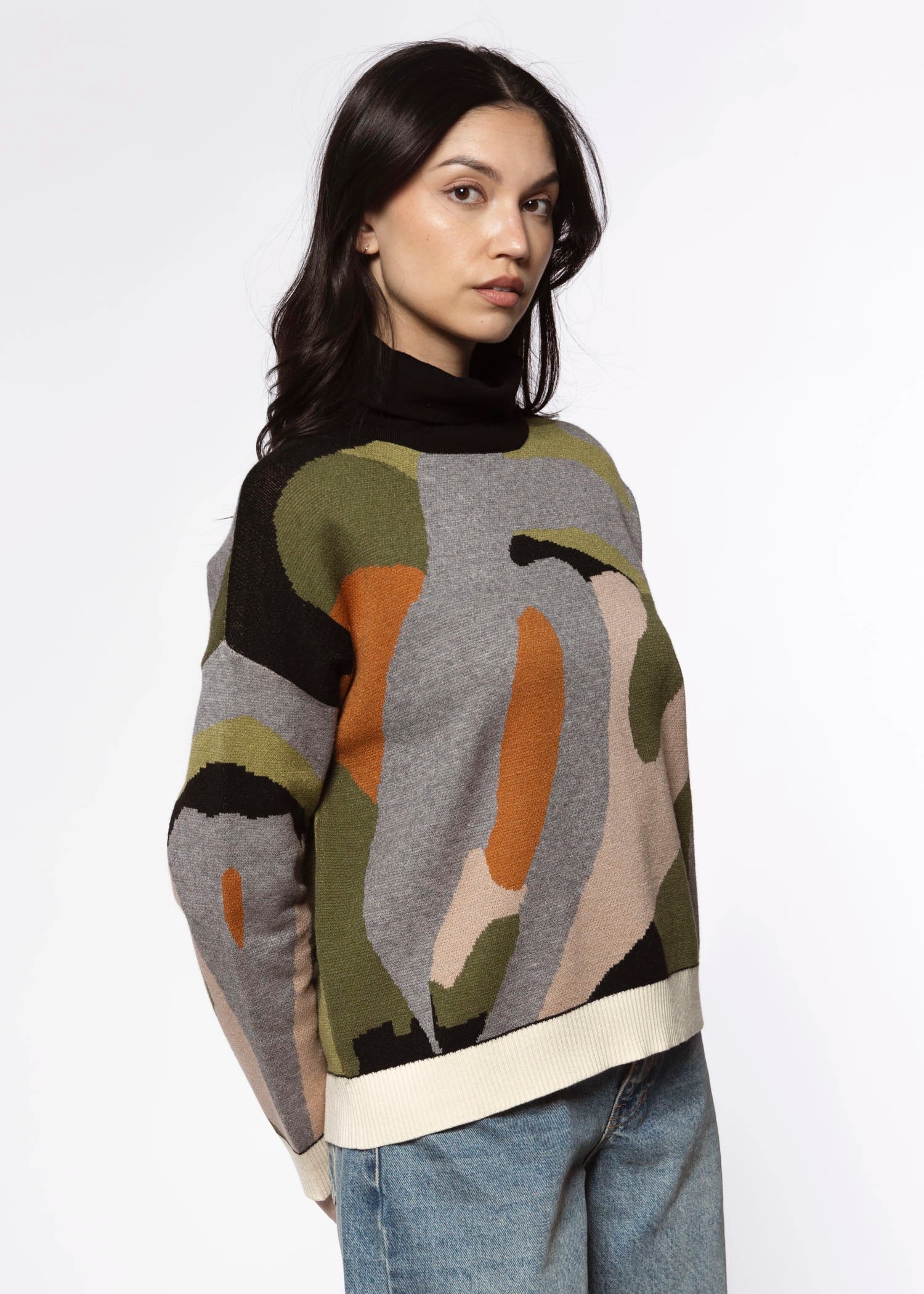 swatch_Multi print mock neck sweater