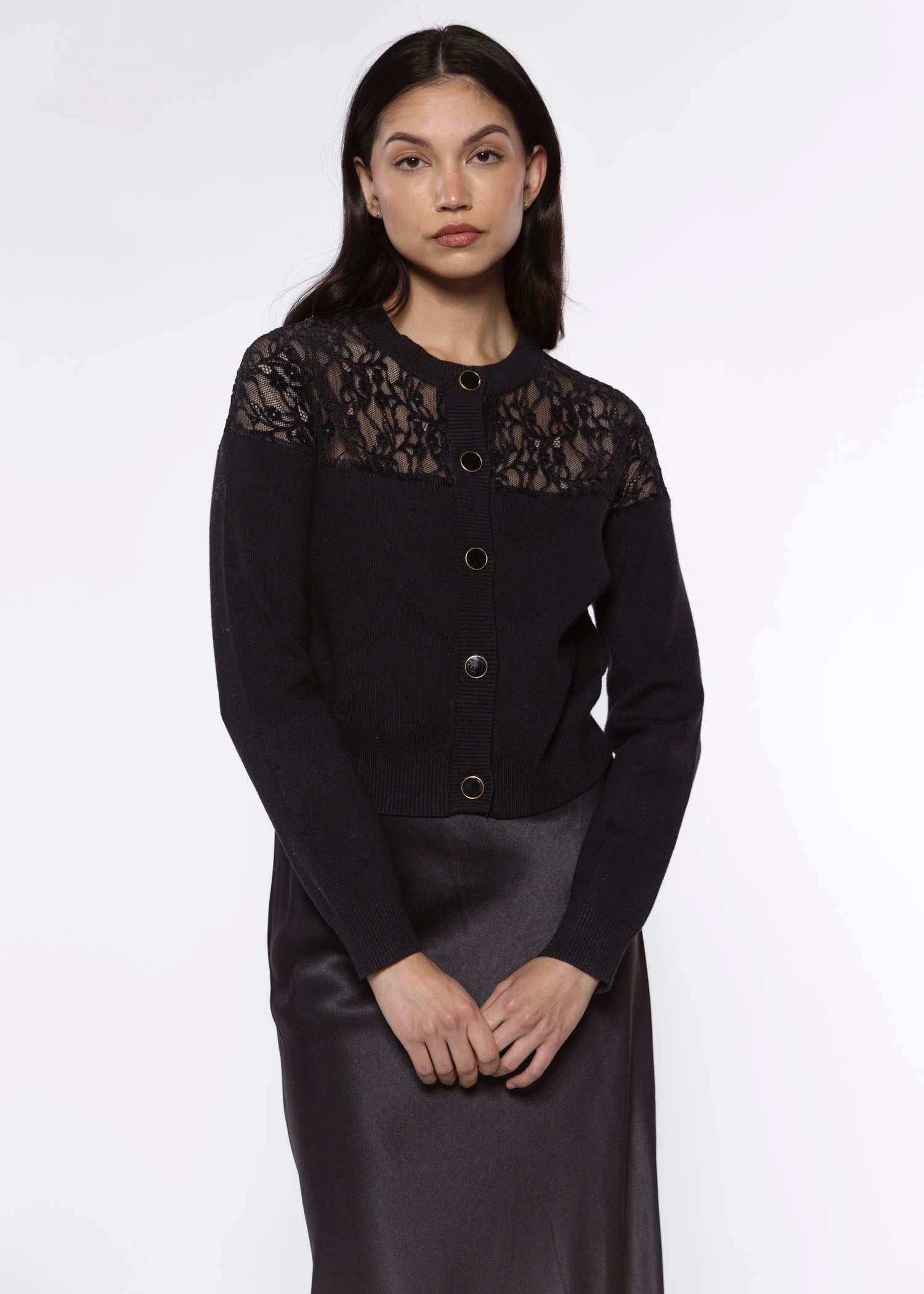 swatch_Black stella lace cardigan sweaters