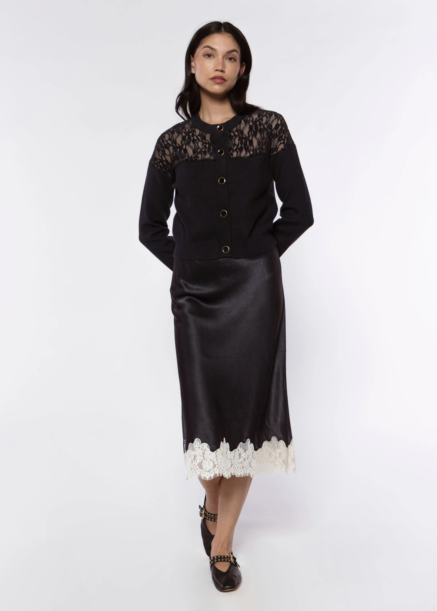 swatch_Black stella lace cardigan sweaters