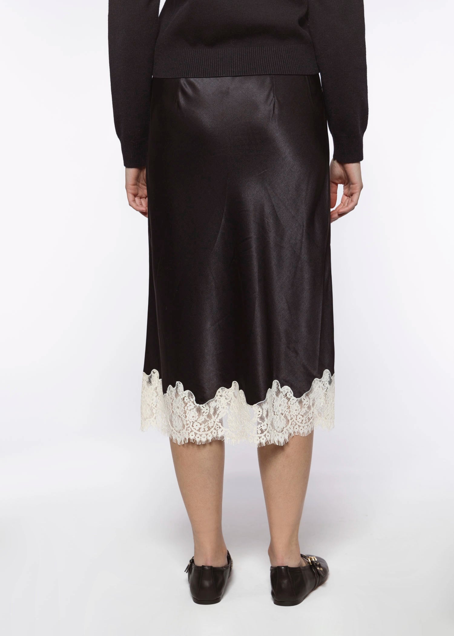 swatch_Black one of a kind satin skirt