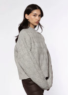 swatch_Grey cable knit sweater