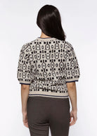 swatch_Black/Beige short sleeve sweater
