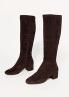 swatch_Chocolate Stretch gold stretch knee high boots