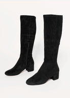 swatch_Black Stretch gold stretch knee high boots