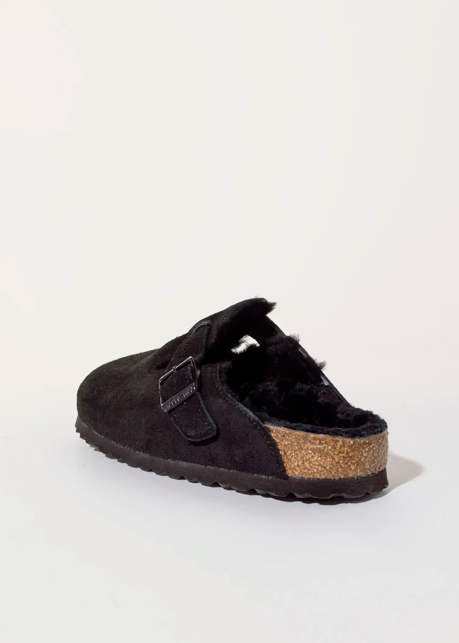 swatch_black suede boston shearling clog clogs