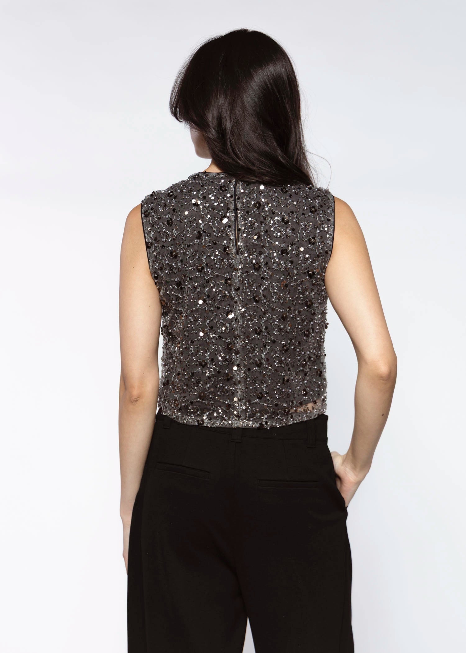 swatch_Gunmetal sequin mesh crop top