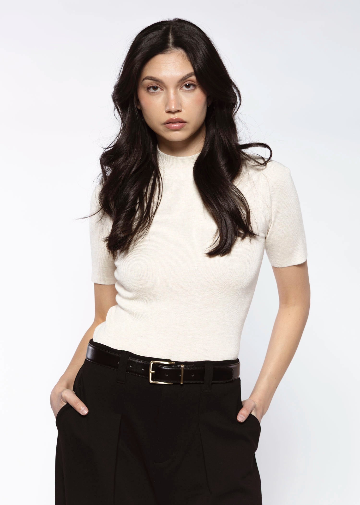 swatch_Oatmeal short sleeve sweater