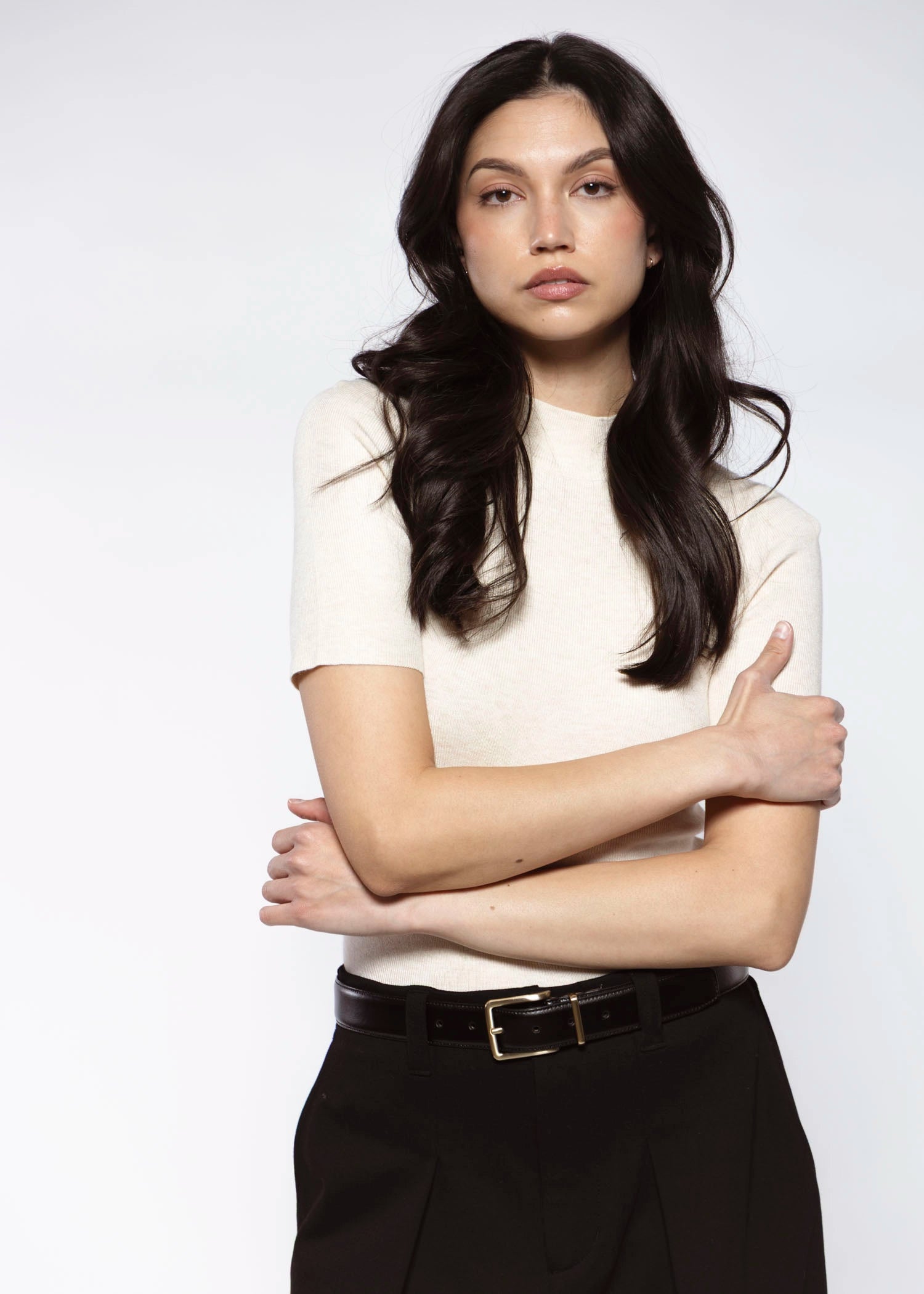 swatch_Oatmeal short sleeve sweater