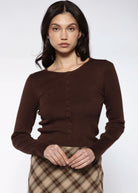 swatch_chocolate ribbed cardigan