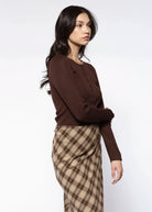 swatch_chocolate ribbed cardigan