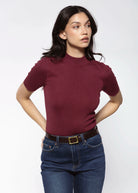 swatch_Wine short sleeve sweater