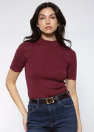 swatch_Wine short sleeve sweater