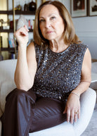 swatch_Gunmetal sequin mesh crop top