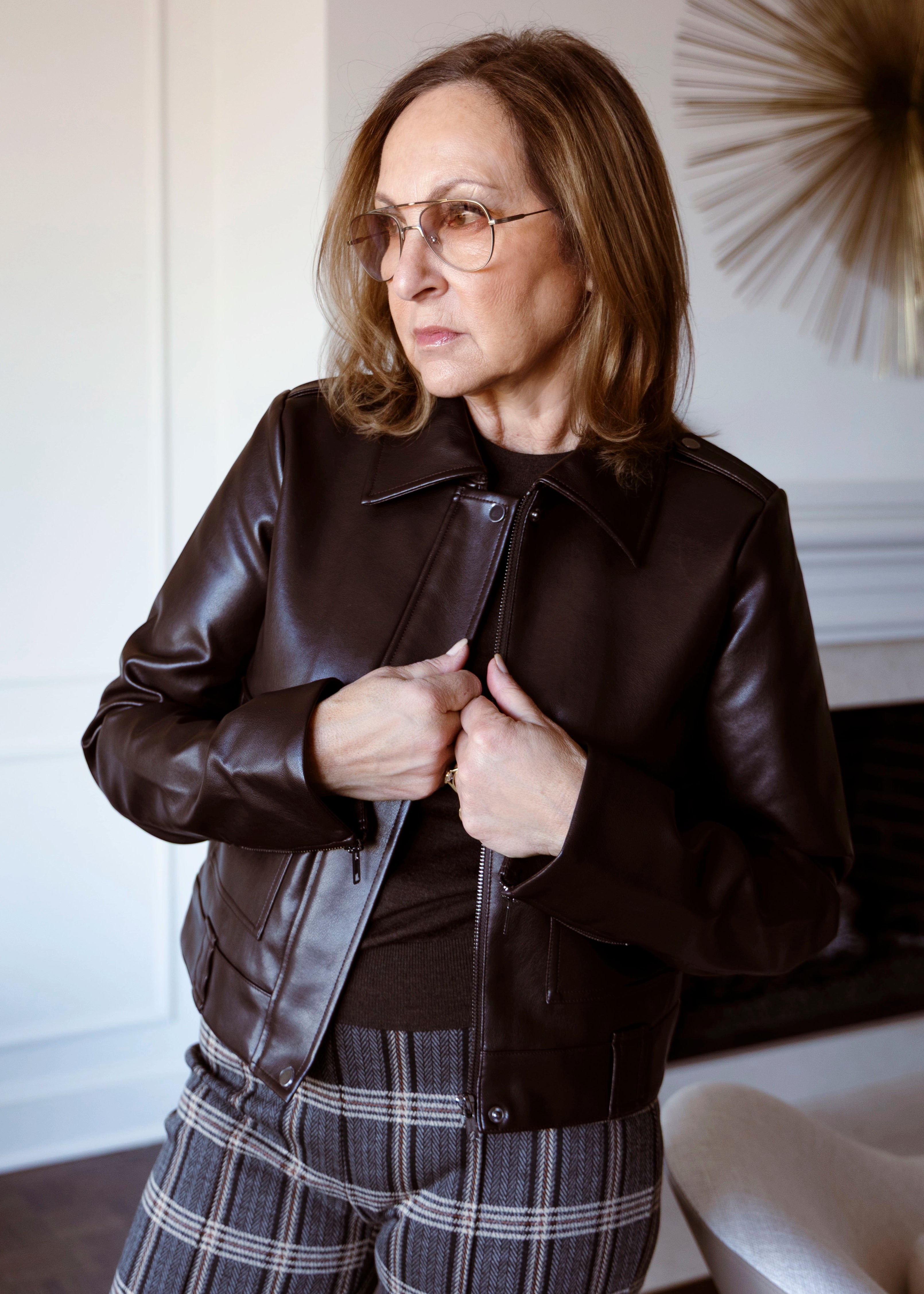 swatch_French Roast bex vegan leather jacket