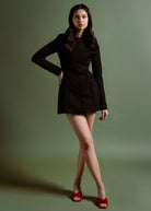 swatch_Black long sleeve mini dress