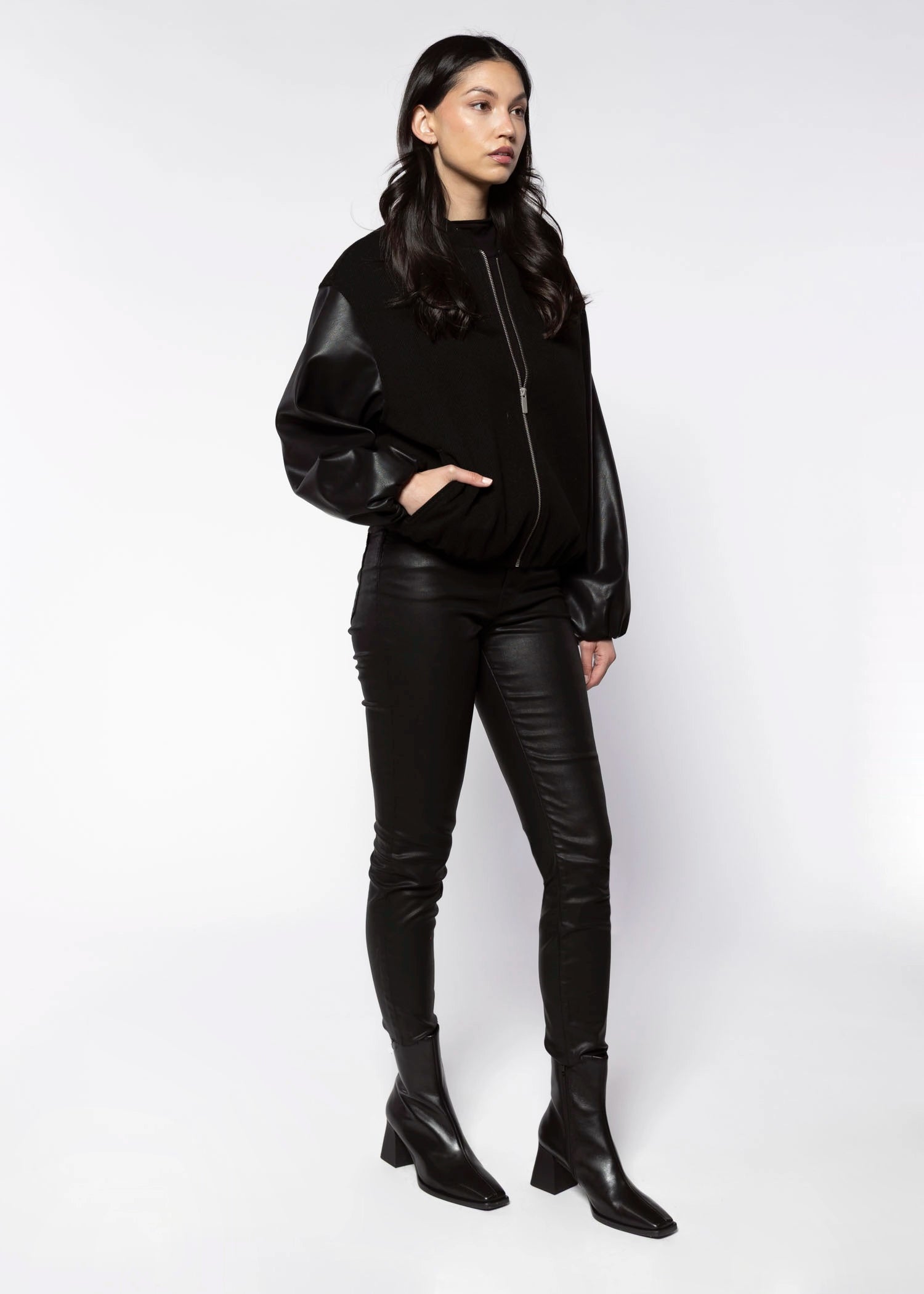swatch_Black charlize coated skinny jeans