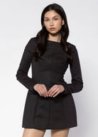 swatch_Black long sleeve mini dress