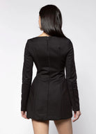 swatch_Black long sleeve mini dress