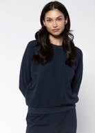 swatch_Navy ziggy reverse fleece sweatshirt