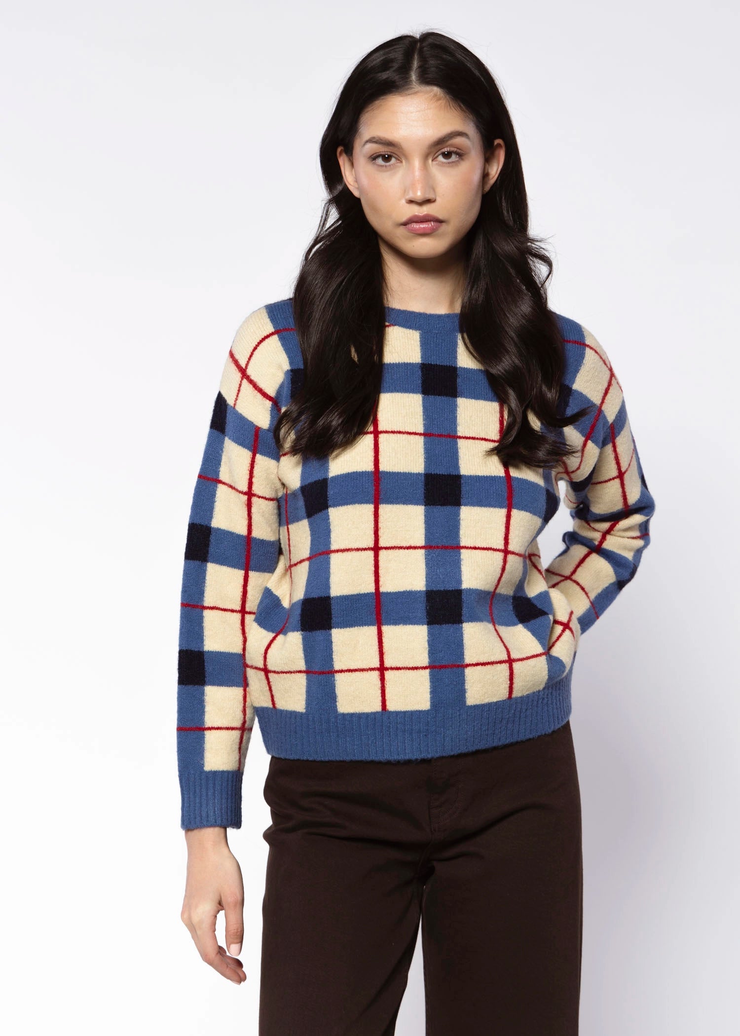 swatch_Navy Multi crewneck sweaters