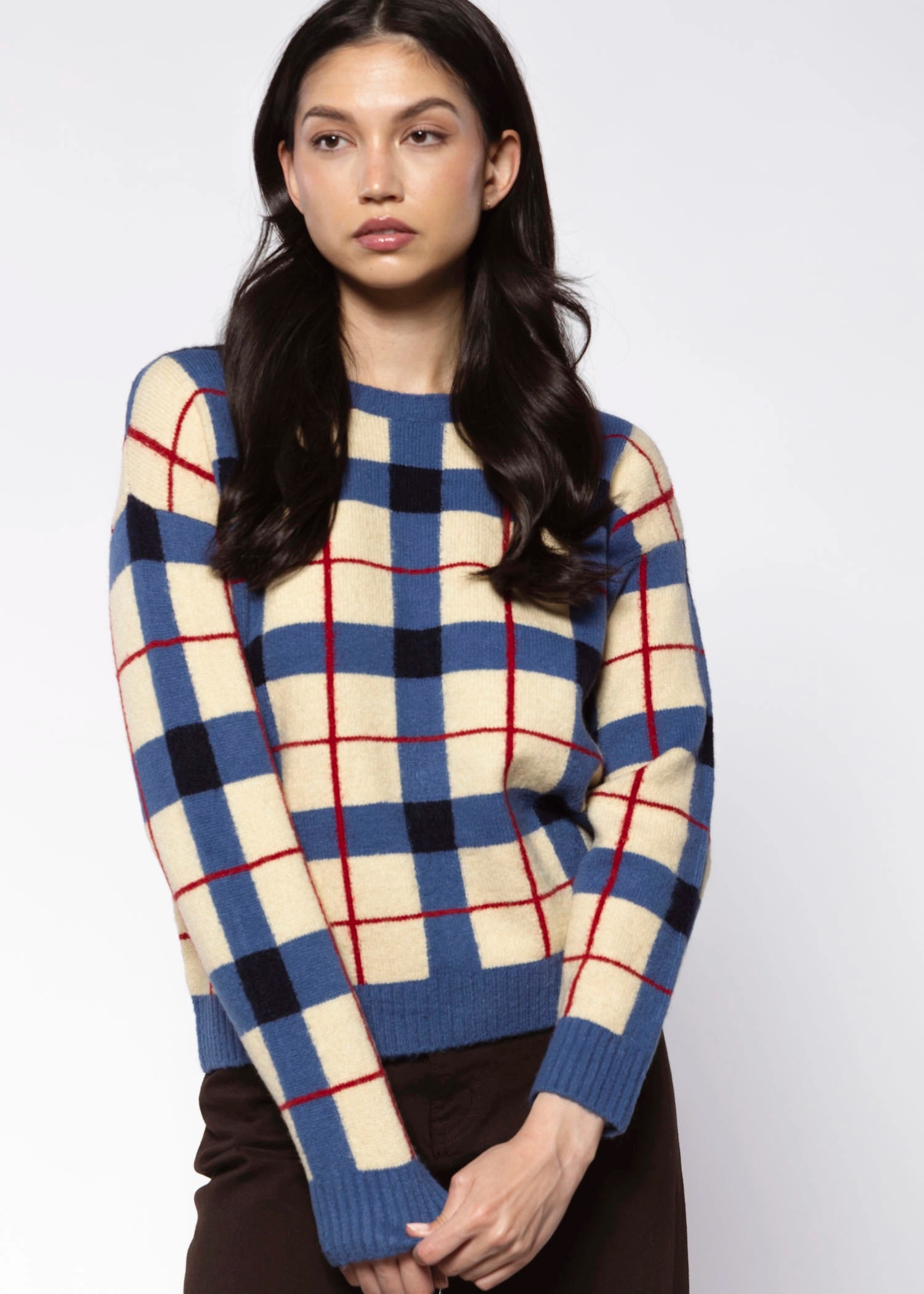 swatch_Navy Multi crewneck sweaters