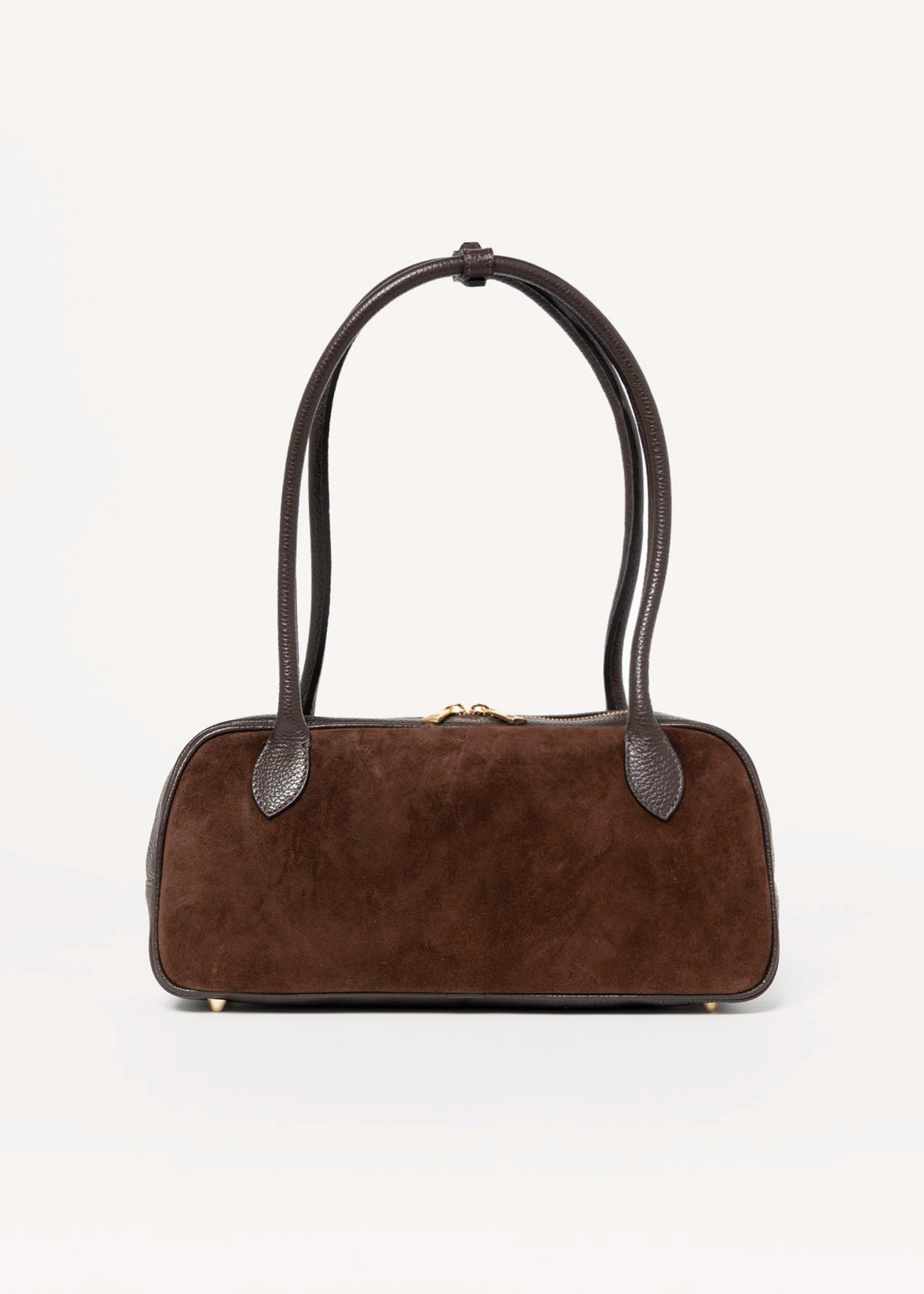 swatch_Dark Brown suede shoulder bag