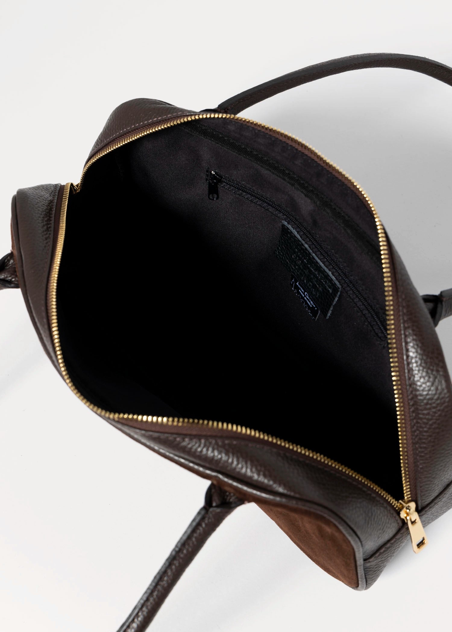 swatch_Dark Brown suede shoulder bag