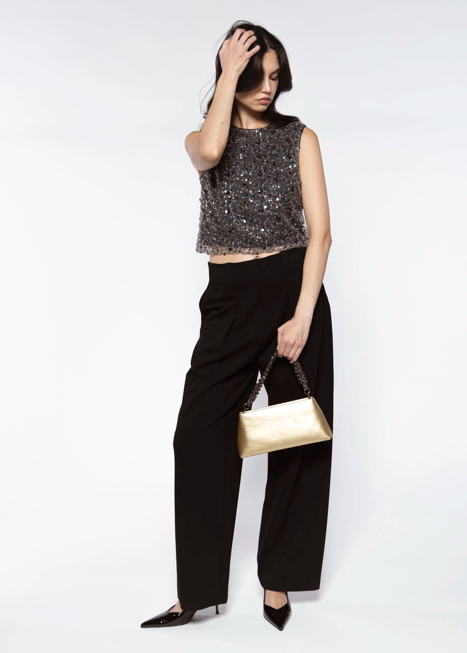 swatch_Gold crystal handle bag