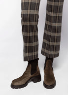 swatch_Chocolate Suede lug sole chelsea boot