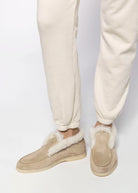 swatch_Sand Suede shearling lined bootie