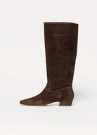 swatch_Brown Suede dantelle knee high boots