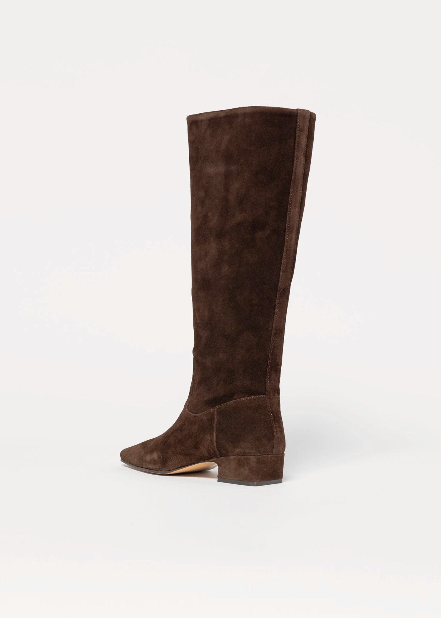 swatch_Brown Suede dantelle knee high boots