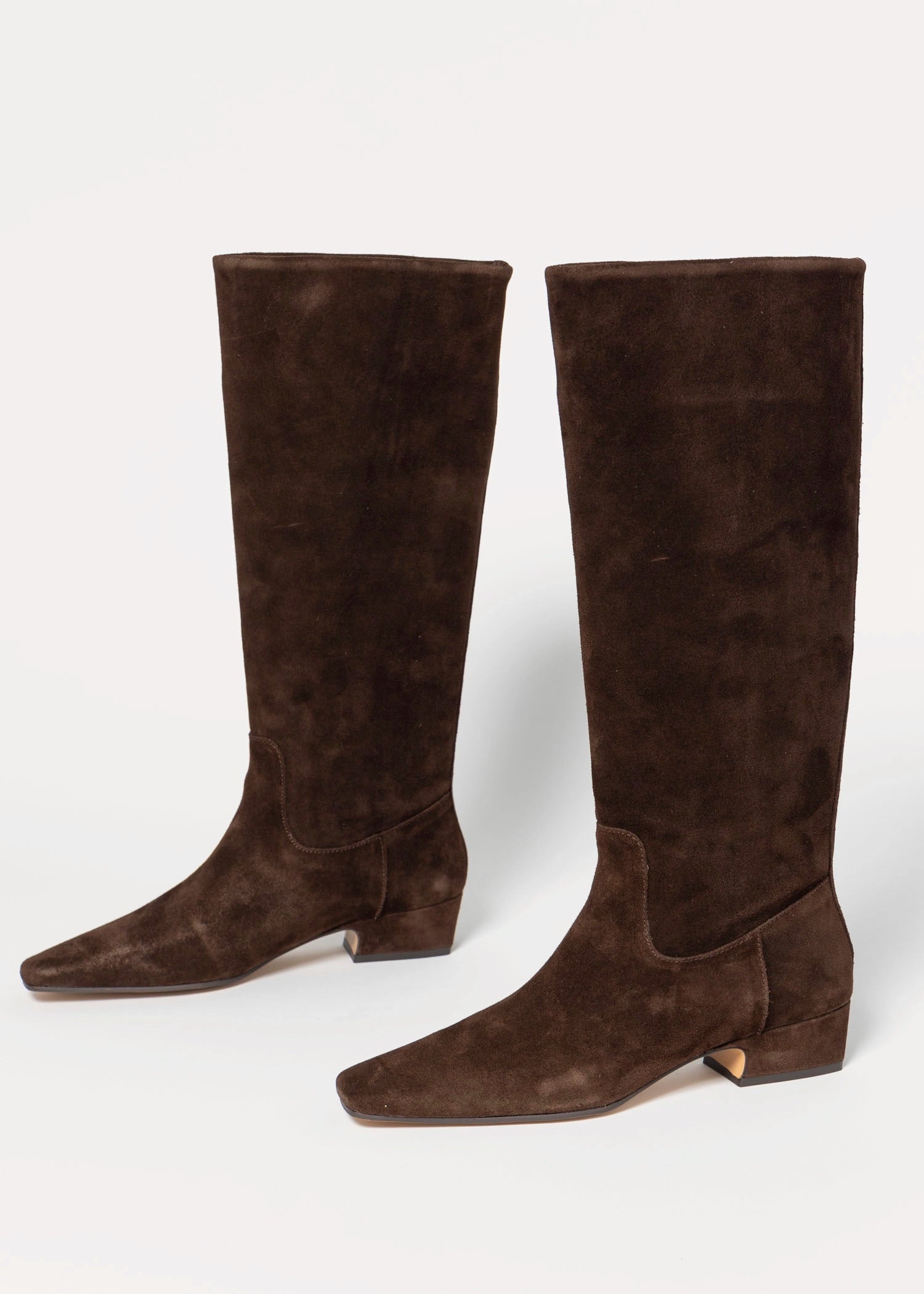 swatch_Brown Suede dantelle knee high boots