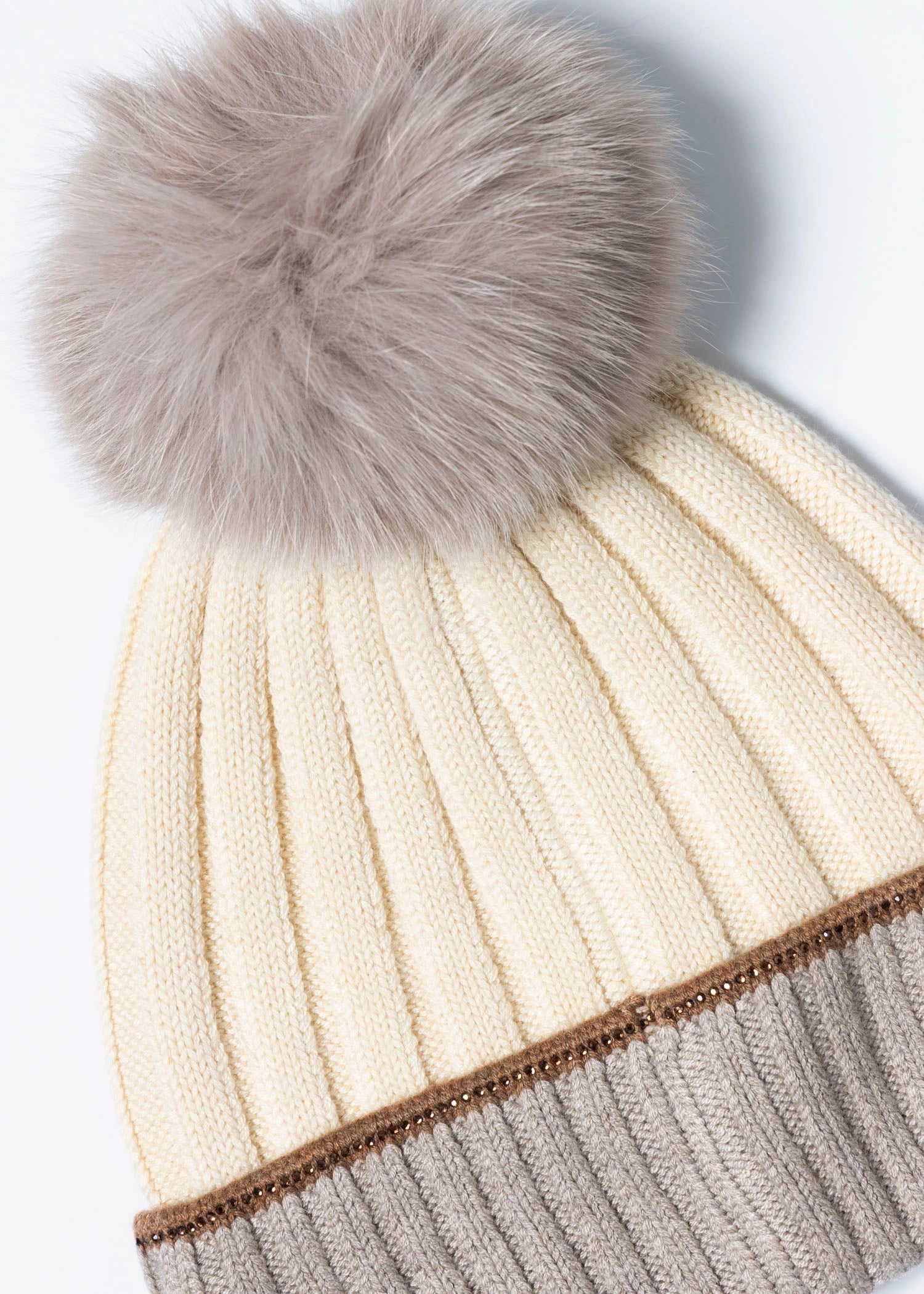 swatch_Taupe two tone crystal beanie