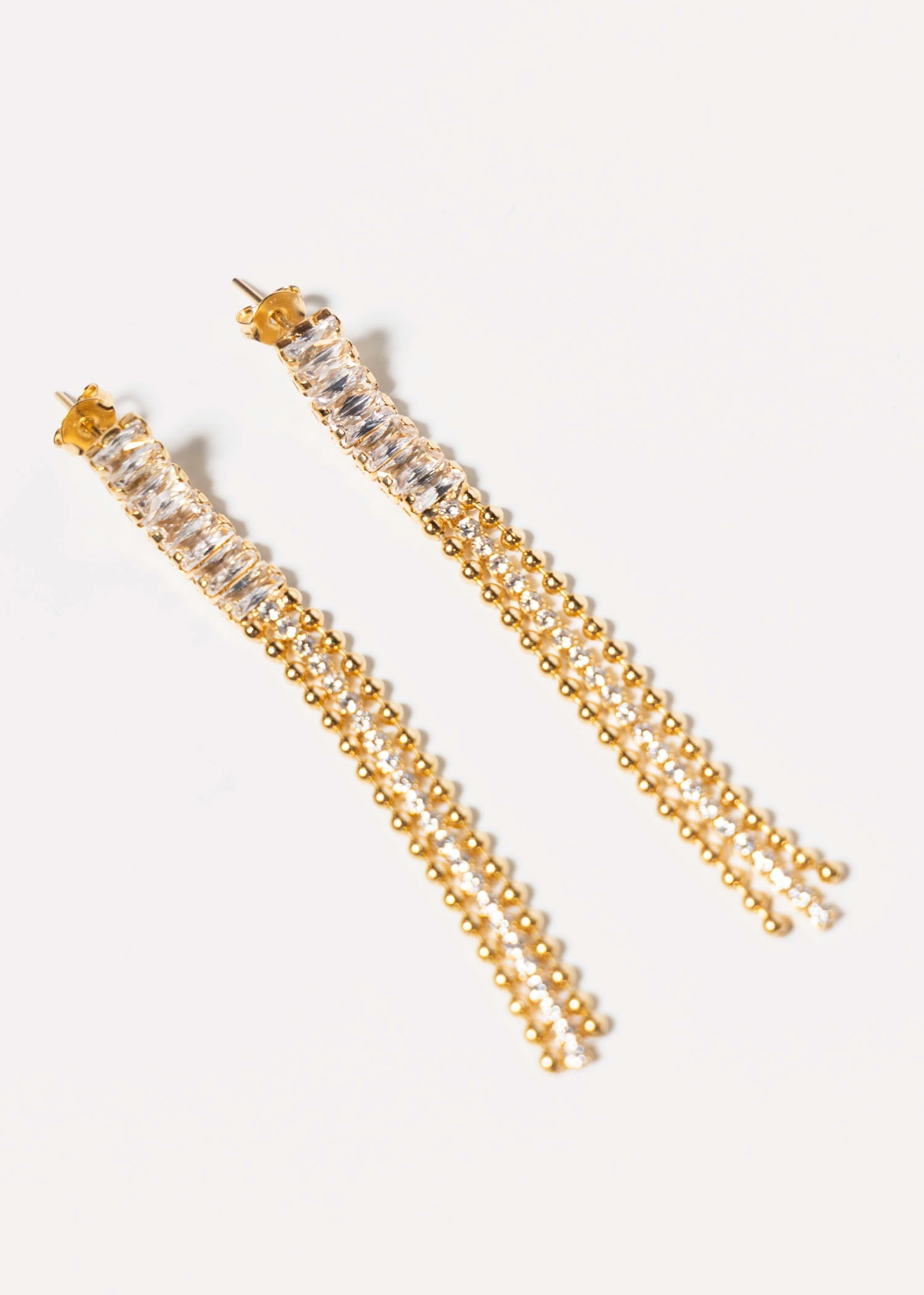 swatch_Gold CZ long drop earrings