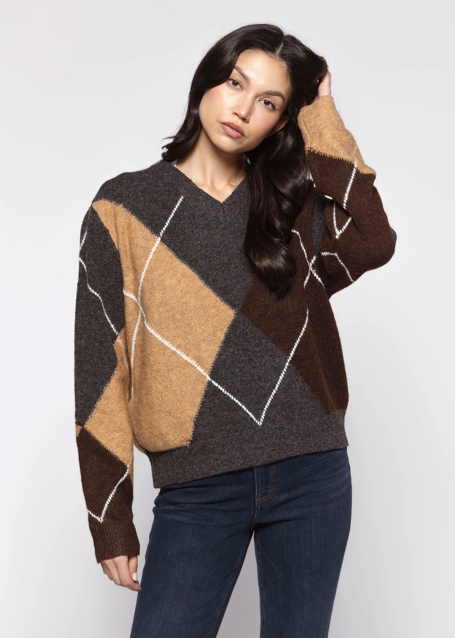 swatch_Grey/Brown argyle sweater