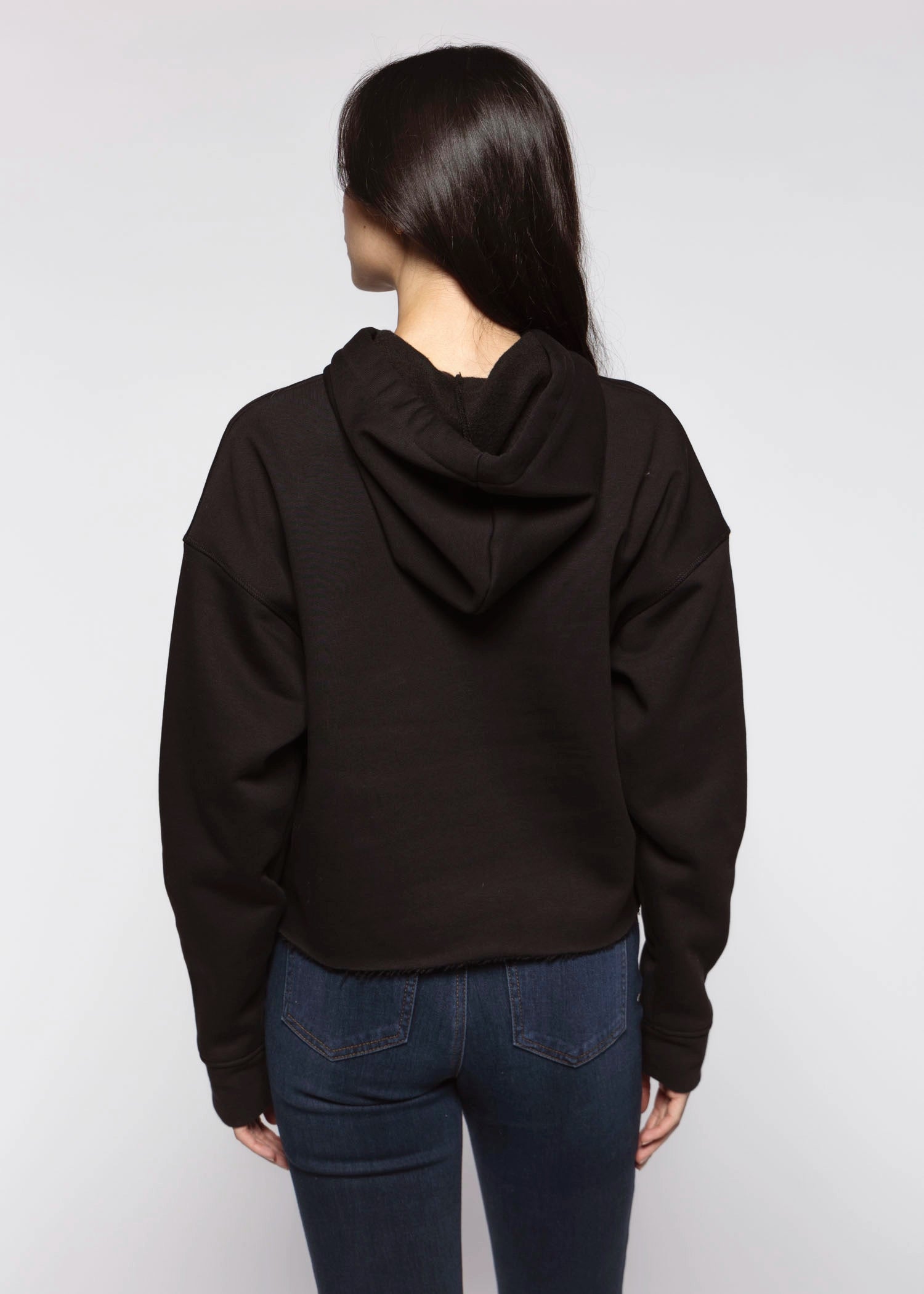 swatch_Black/Stone cropped collegiate hoodie