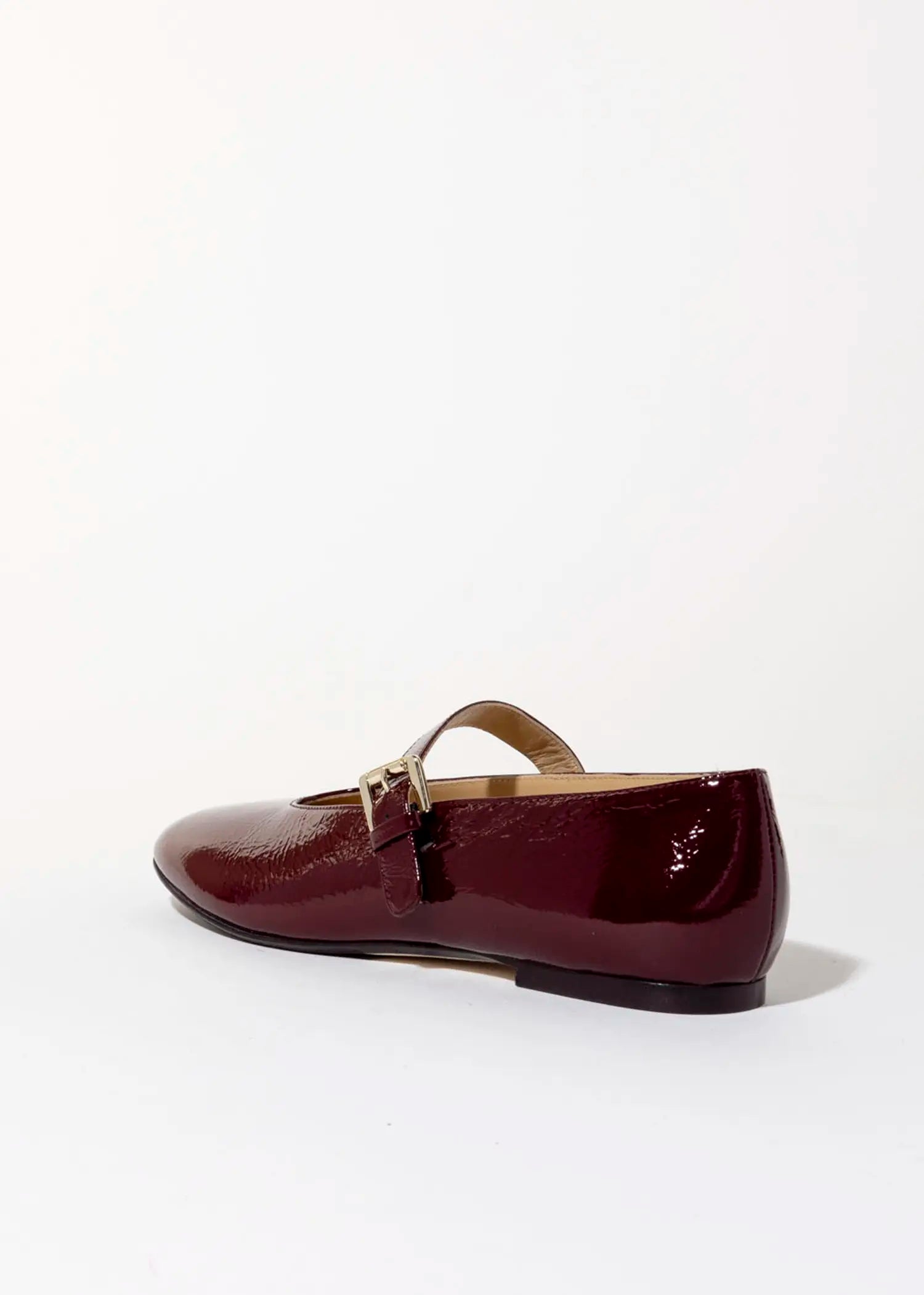 swatch_cherry patent leather mary jane flat shoes