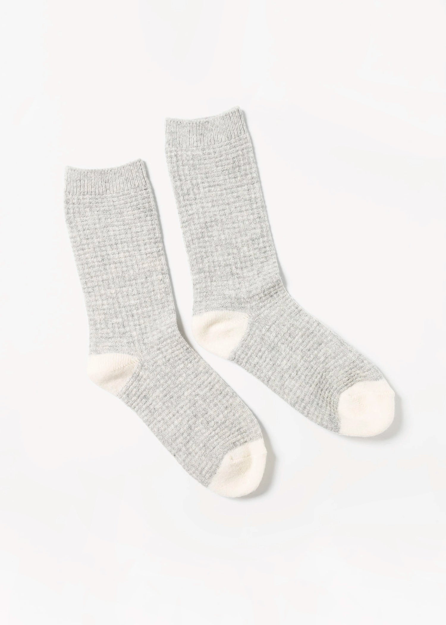 swatch_Stone/Cream wool waffle socks