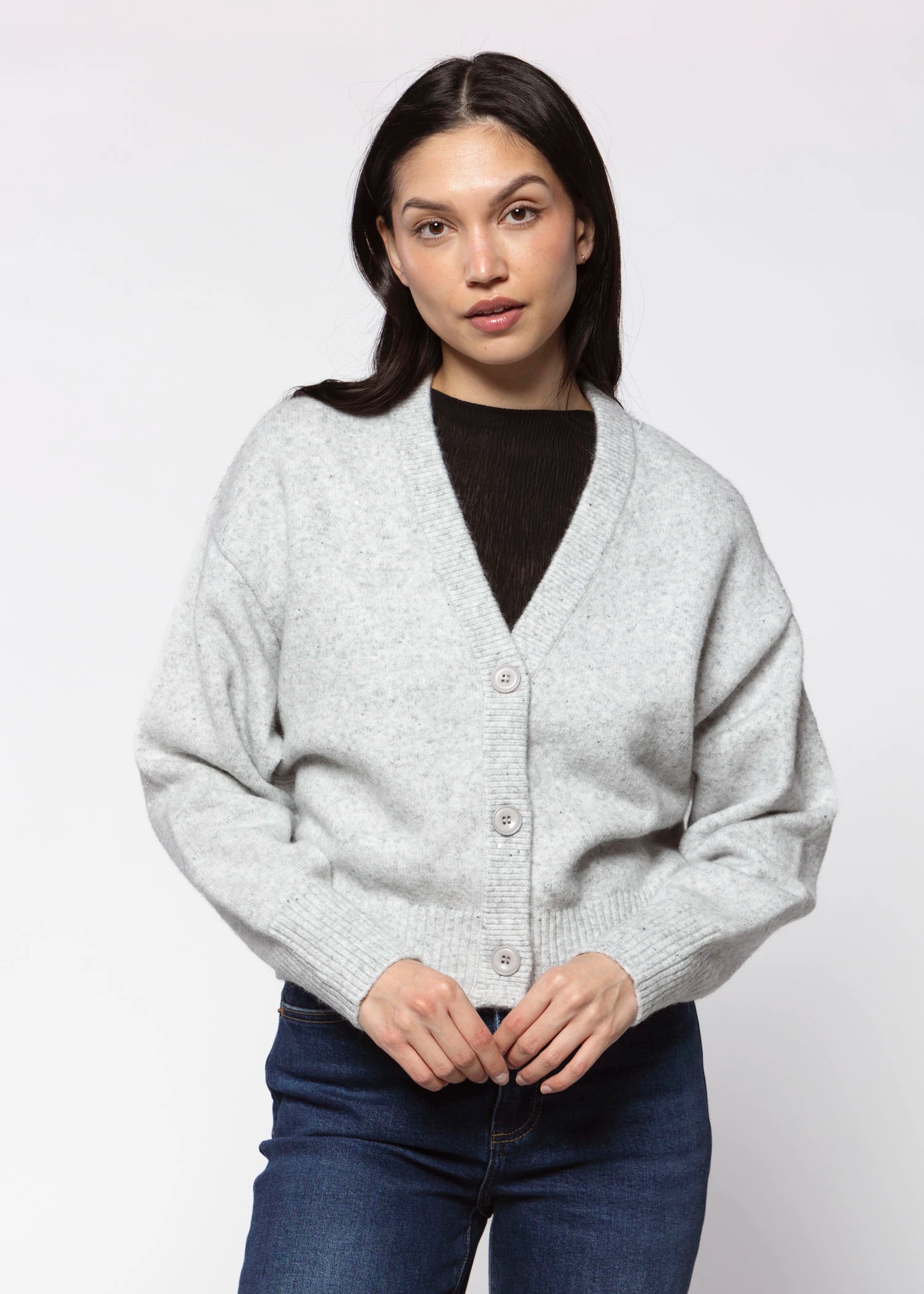 swatch_Grey Sparkle shimmer cardigan