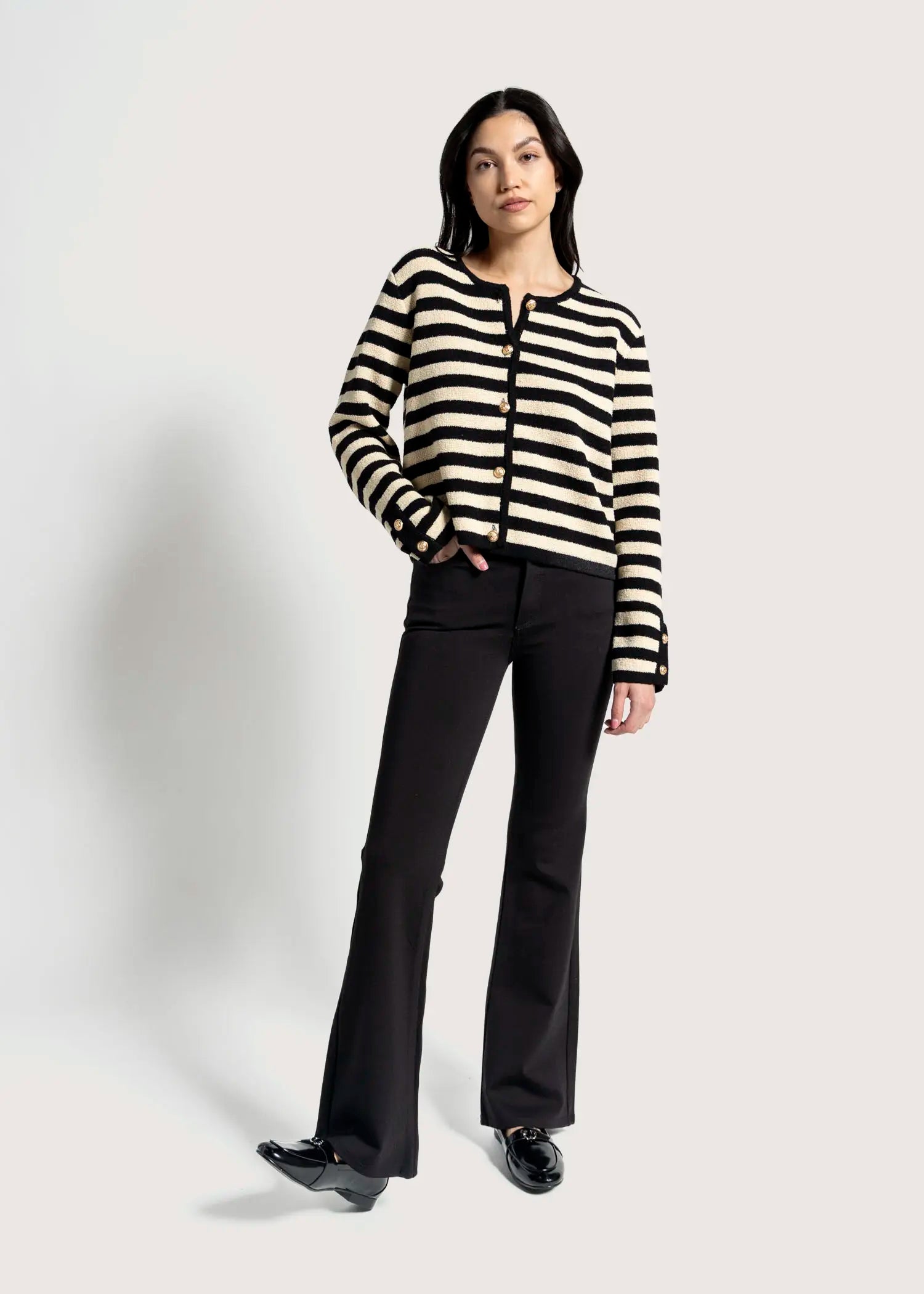 swatch_black haven high rise boot cut pant apparel