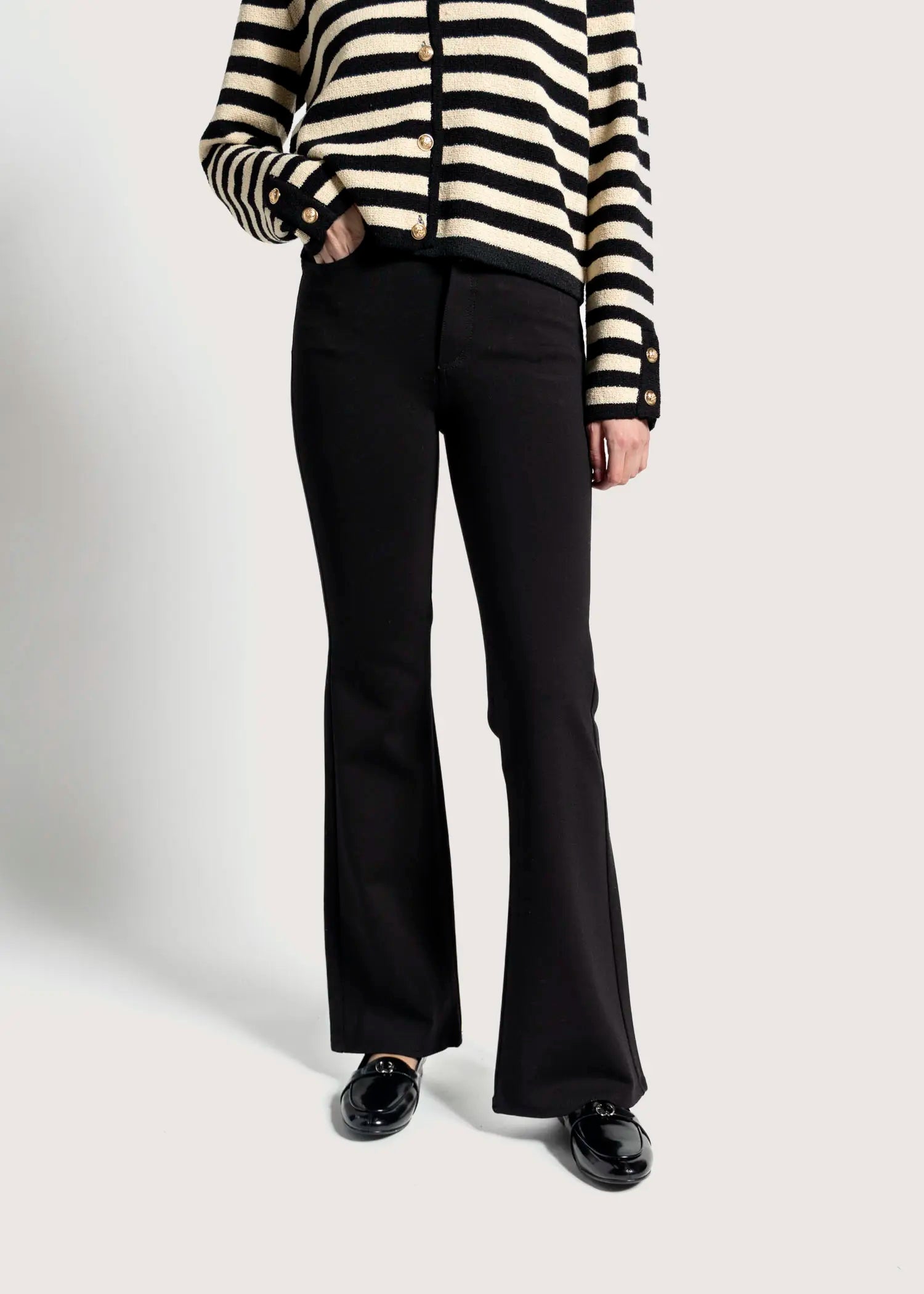 swatch_black haven high rise boot cut pant apparel