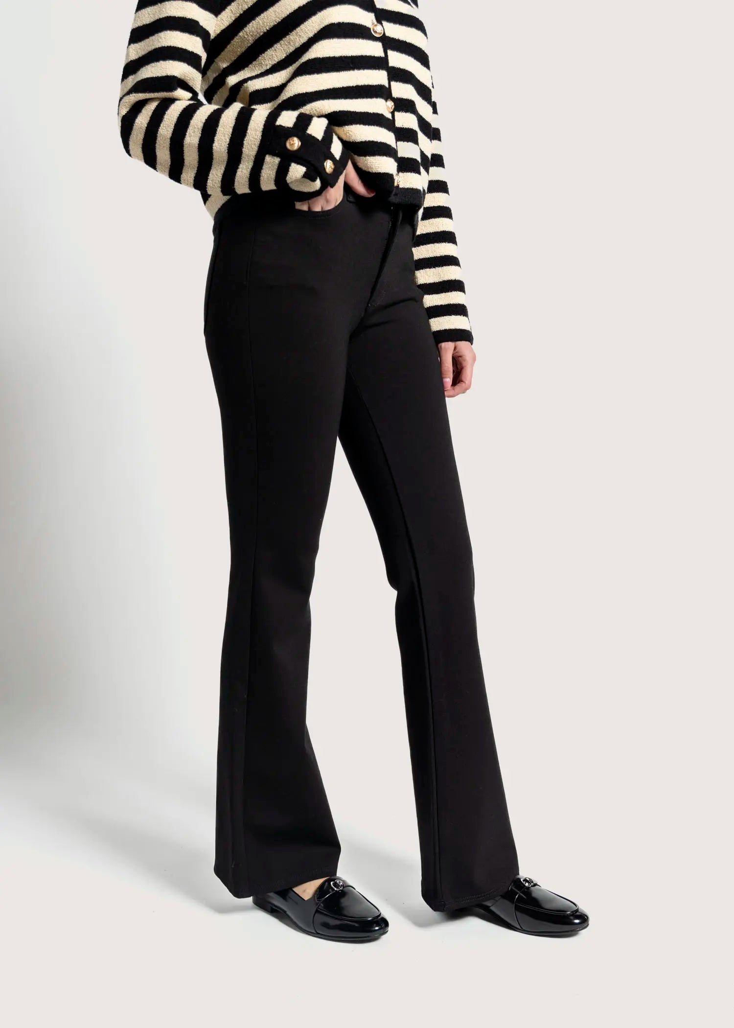 swatch_black haven high rise boot cut pant apparel