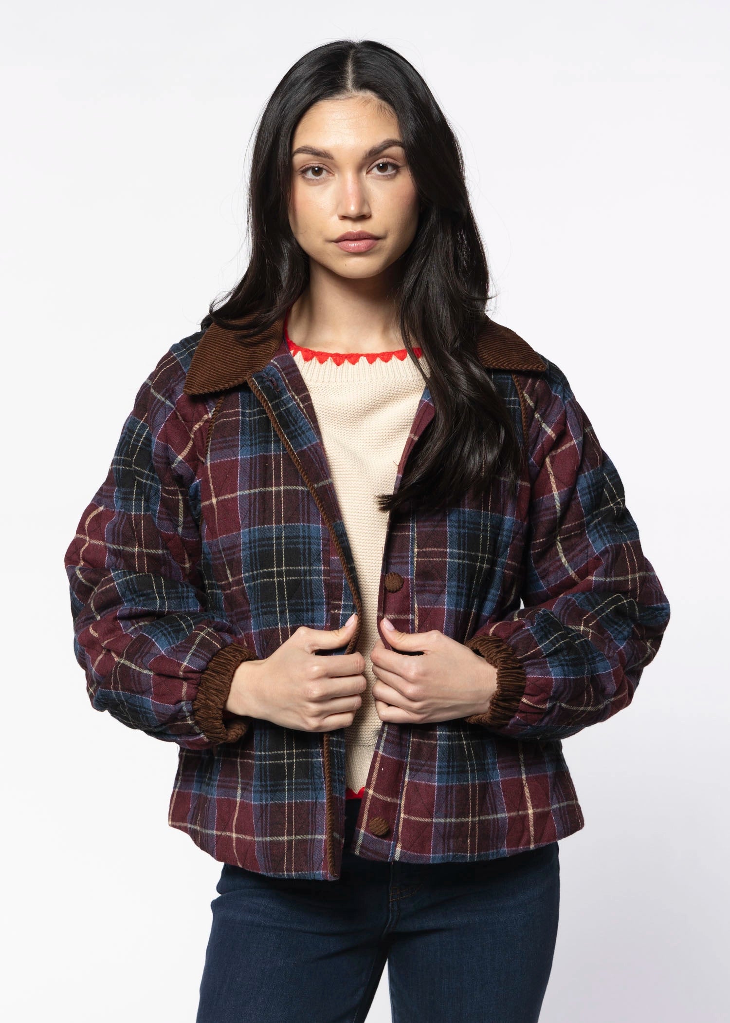 swatch_Multi plaid quilted jacket