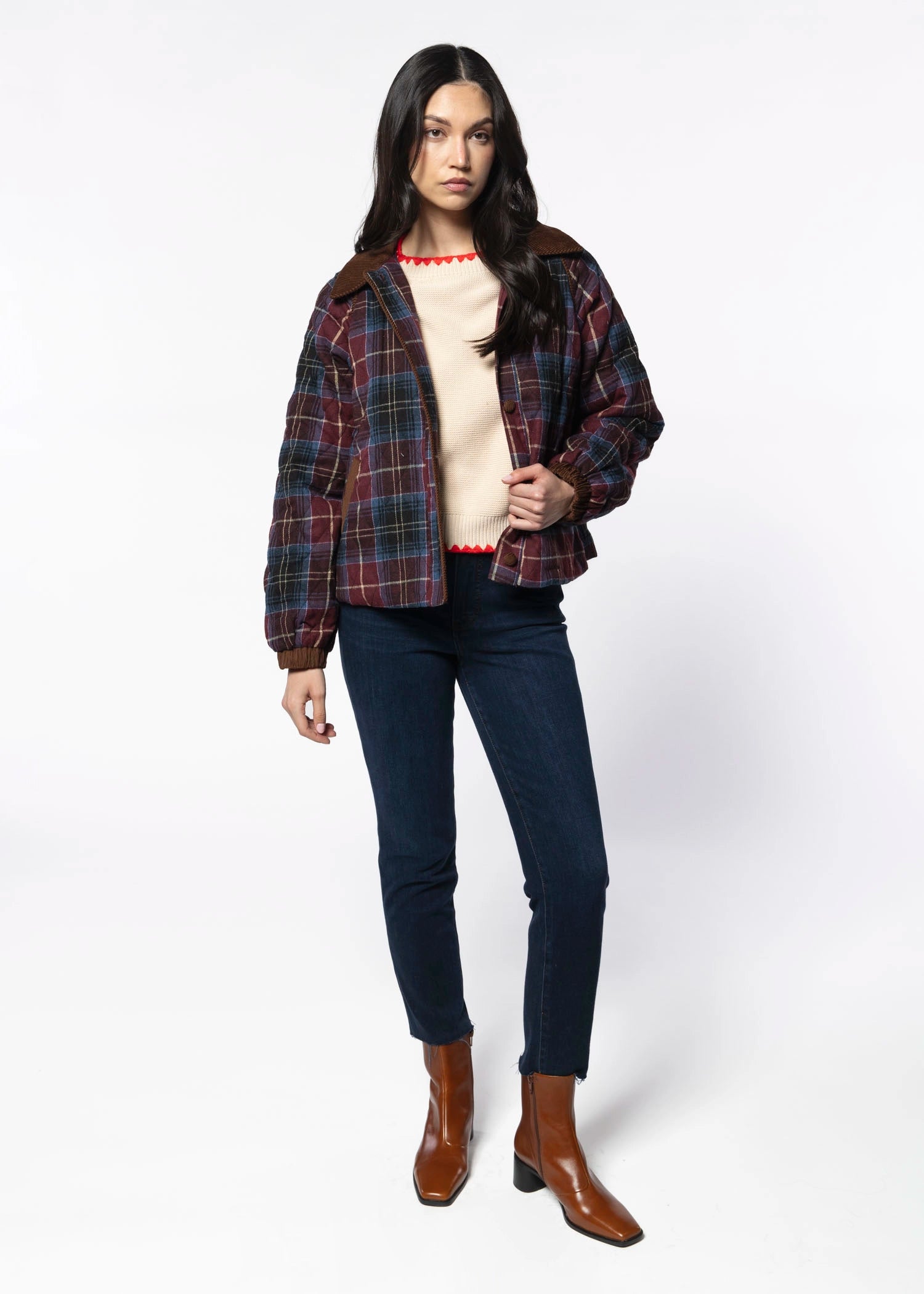swatch_Multi plaid quilted jacket