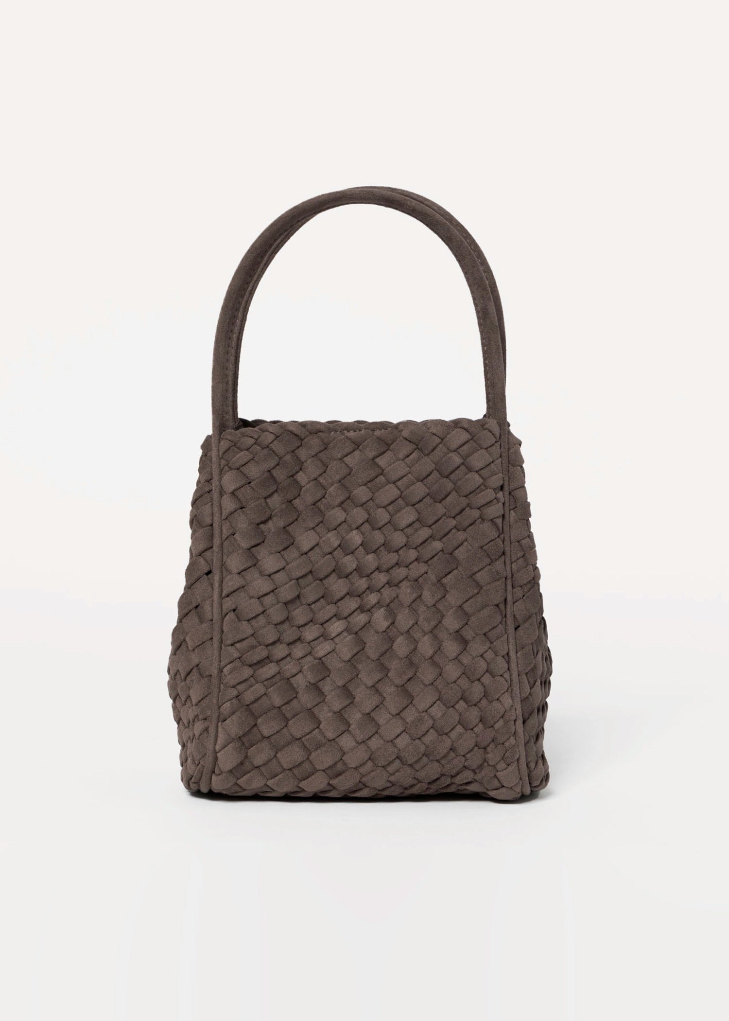 swatch_Brown hollace woven suede bag