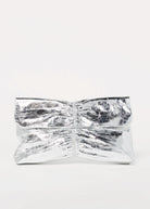 swatch_Silver ruched evening clutch