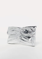 swatch_Silver ruched evening clutch